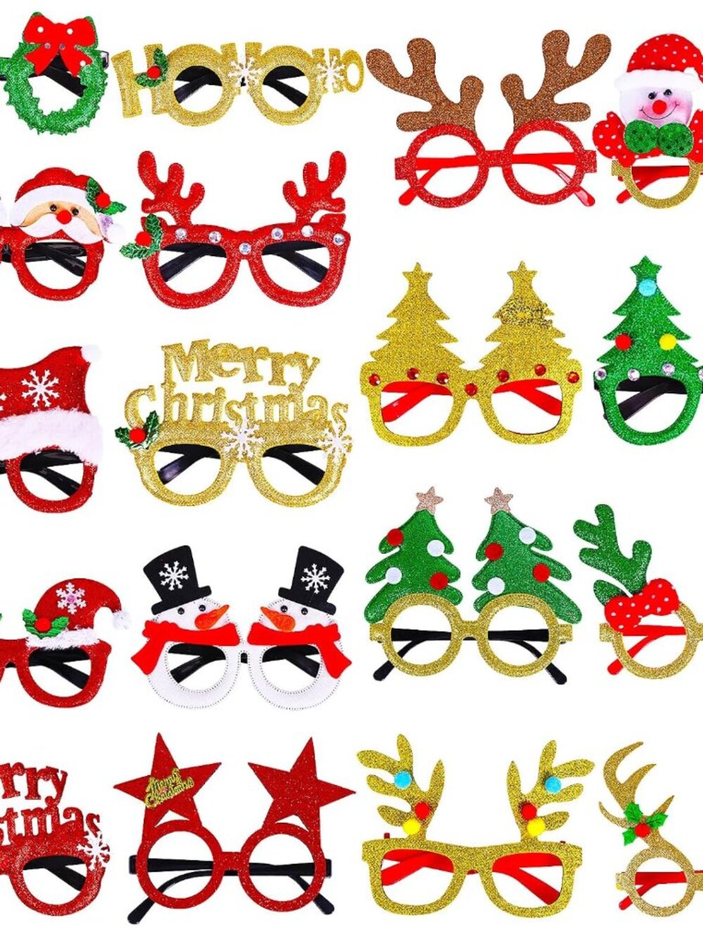18Pcs Christmas Glasses Accessories Party Favors for Kids